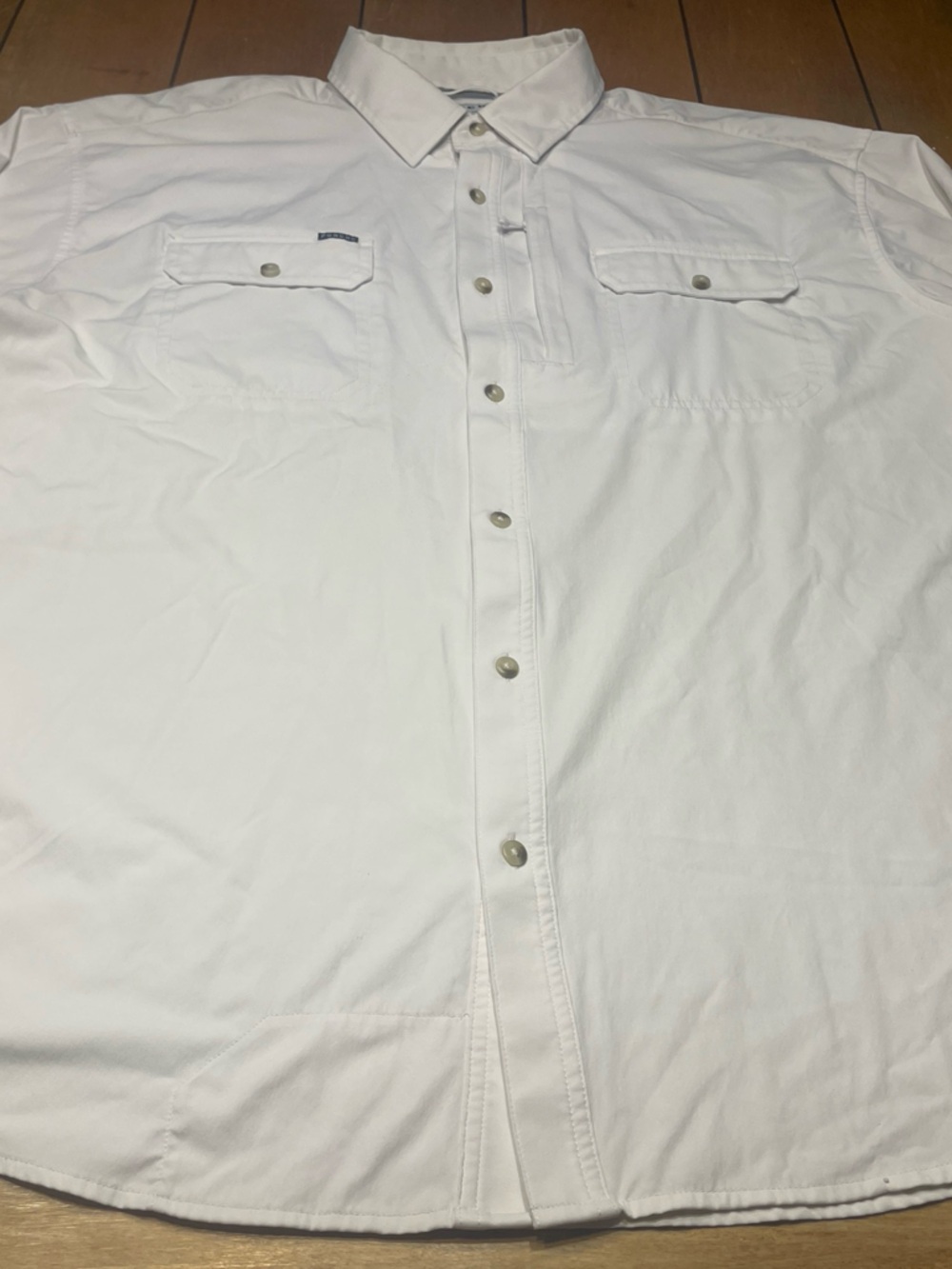 Poncho The Iceman Shirt Size XL Regular Fit Magnetic Pockets Color White